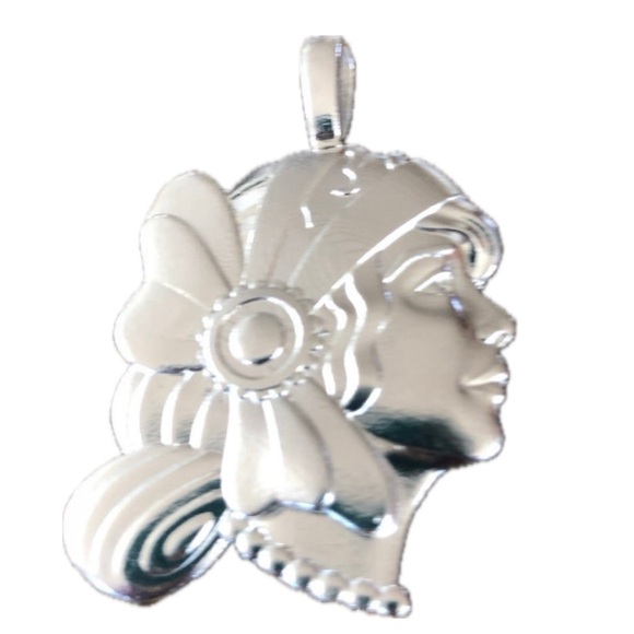 Large Girl Pendant Sterling Silver 925 Gift Box statement piece - Picture 1 of 14